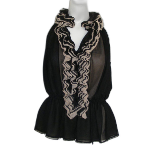 ROBERT RODRIGUEZ Top, S, Mesh, Ruffle Neck/Front, Sleeveless, Neiman Marcus - Picture 13 of 13